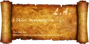 Lökös Annamária névjegykártya